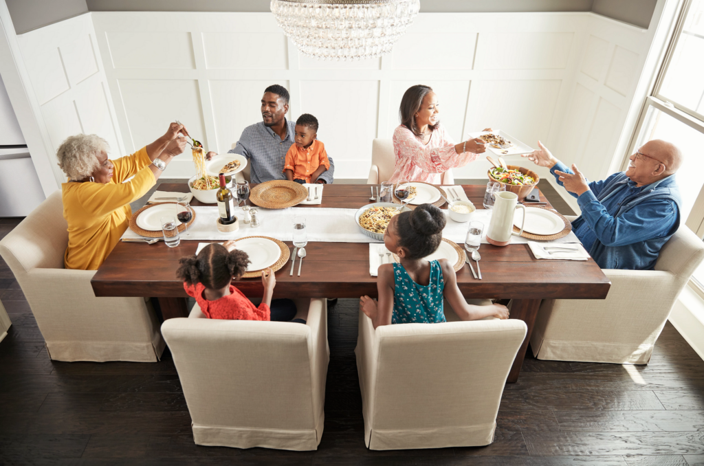 Family having breakfast at the dining table | Home Lumber & Supply